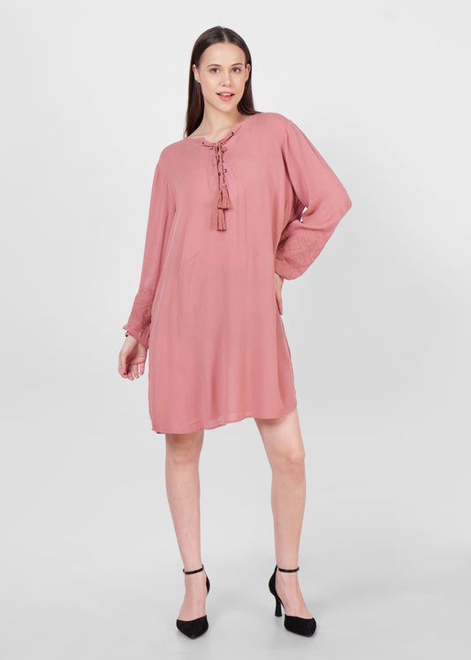 Women Tie-Up Fit & Flare Dress