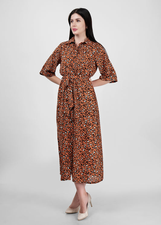 Collar button down shirt dress . A perfect day dress with tie belt feature and soft fabric