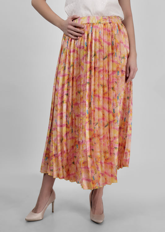 DRIRO Floral Printed FlaredSkirts