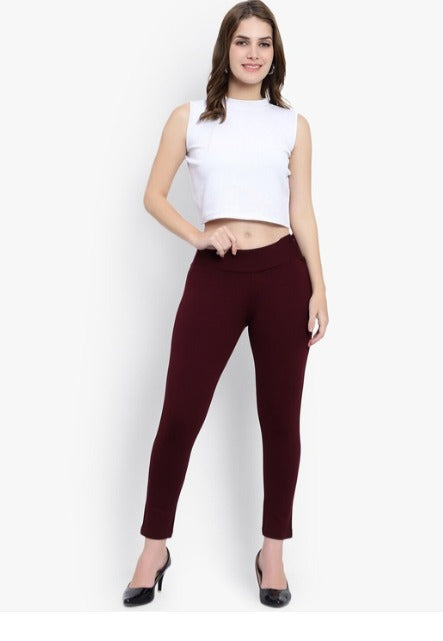 Women Skinny Fit Jeggings with Elasticated Waistband