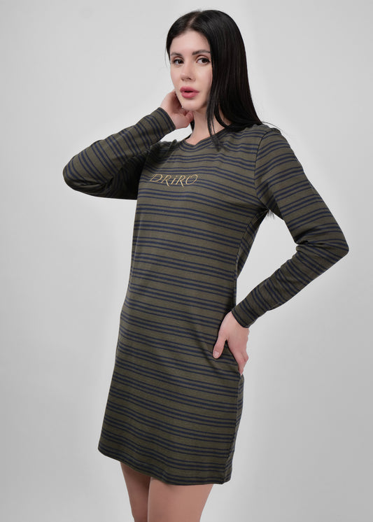 DRIRO Slim Fit Polo Striped Dress
