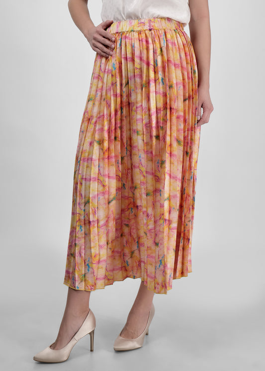 DRIRO Floral Printed FlaredSkirts