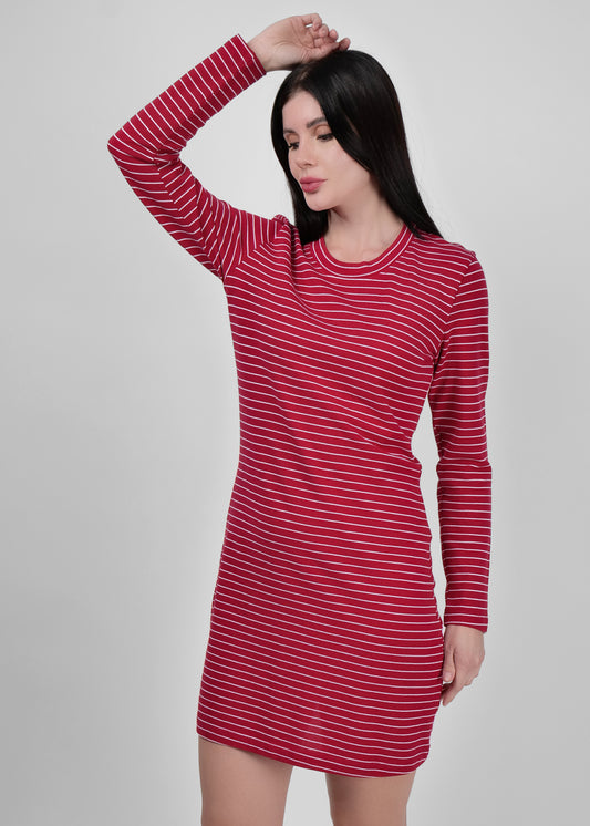 DRIRO Slim Fit Striped Polo Dress