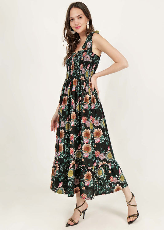 STRAPPY SMOCKED DRESS