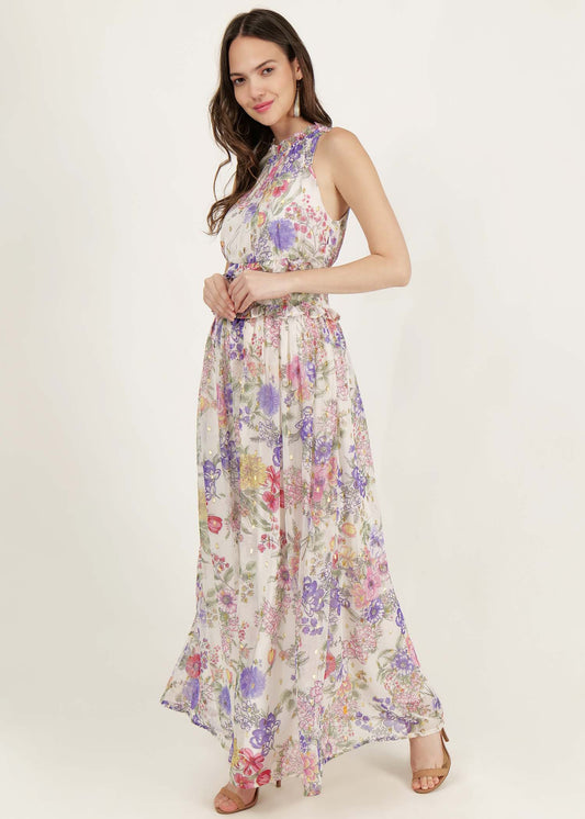 maxi dress with ruffle at waist for women & Girls