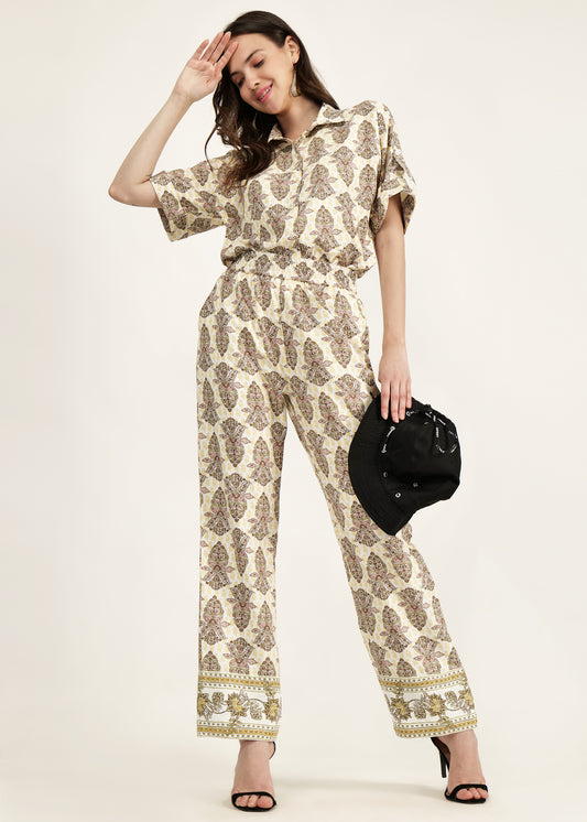 Block Print Shirt & Pants Co-Ords Sets