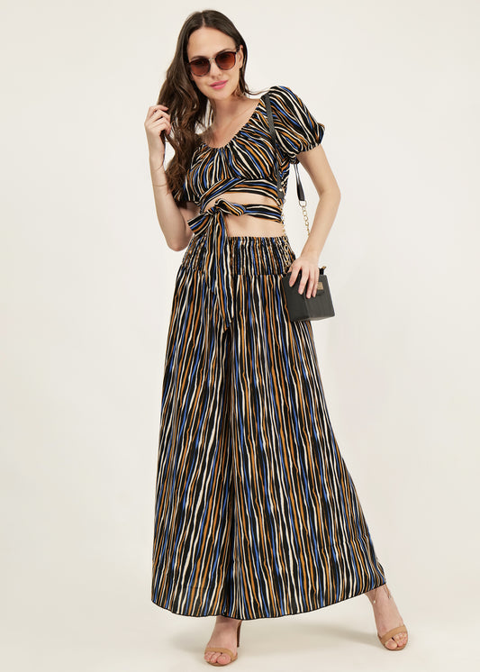 Striped crop Top & Palazzos Co-Ords Sets