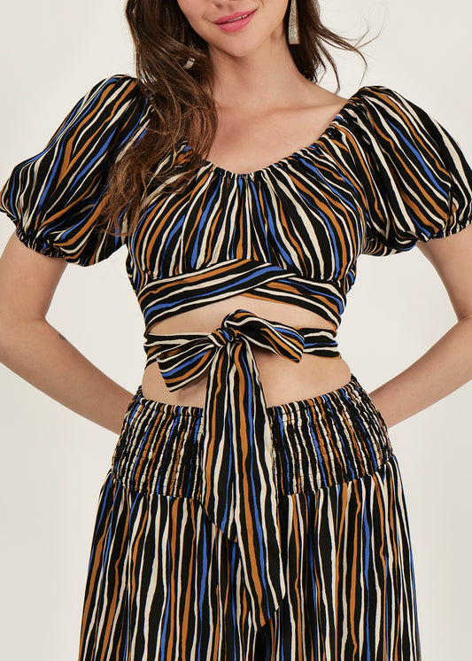 Striped crop Top & Palazzos Co-Ords Sets