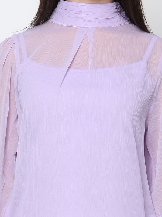 Women Regular Fit High-Neck Top