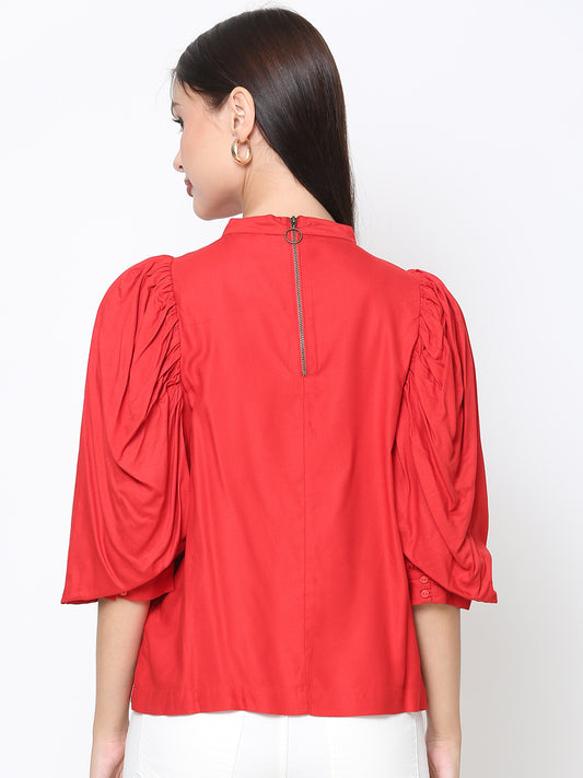 Women Regular Fit High-Neck Top