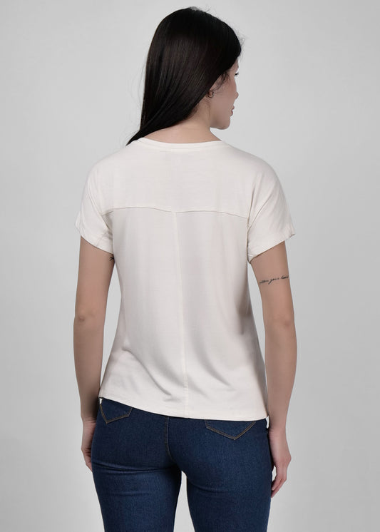 Off white viscose v neck em