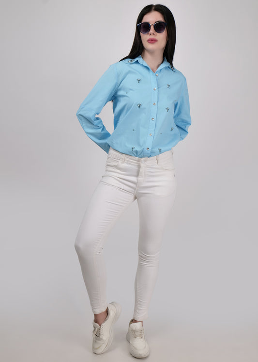 Women Embroidered Regular Fit Shirt