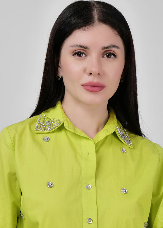 Neon lime green embellishe