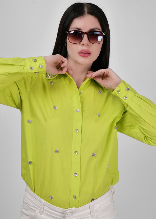 Neon lime green embellishe